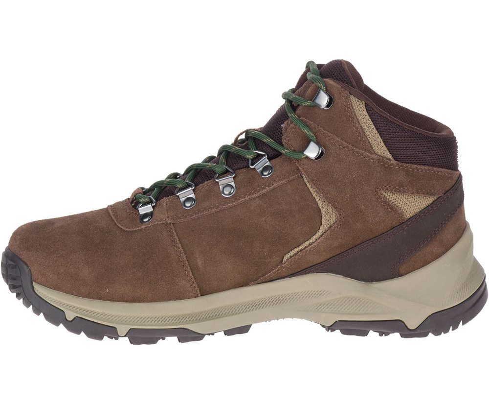 Kozaki Merrell Męskie Brązowe - Erie Mid Waterproof Wide Width - 270584-UEP